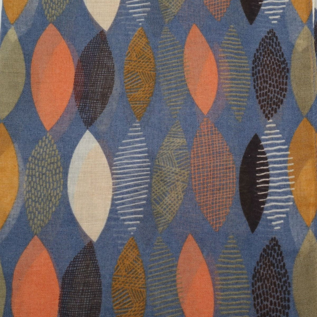Mixed Patterned Leaves Lightweight Scarf