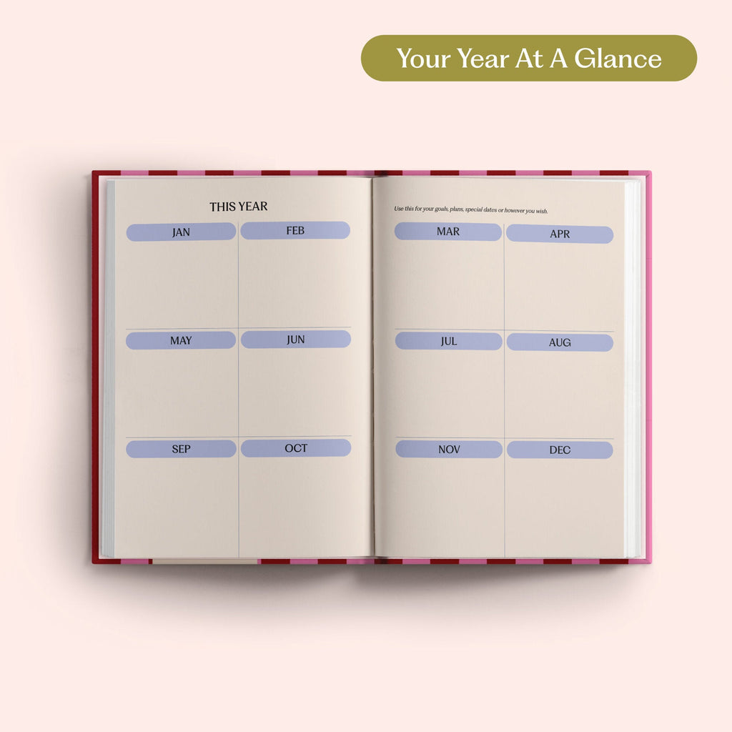 2027 Diary - Pink & Red Stripe - Simply Rye