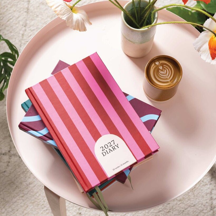 2027 Diary - Pink & Red Stripe - Simply Rye