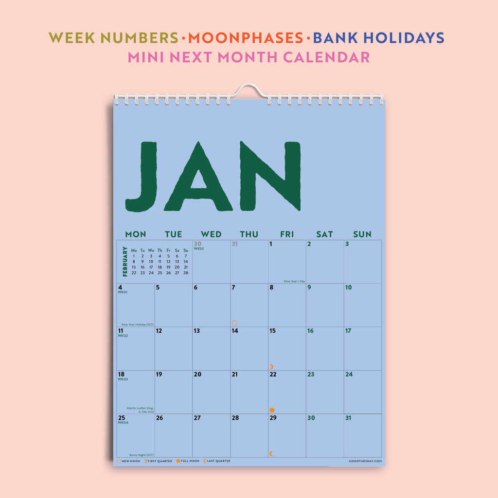 2027 Calendar - Colourburst A4