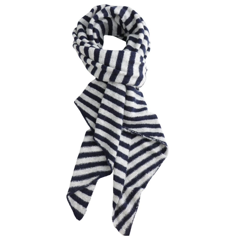 Sienna Stripe Scarf - Navy