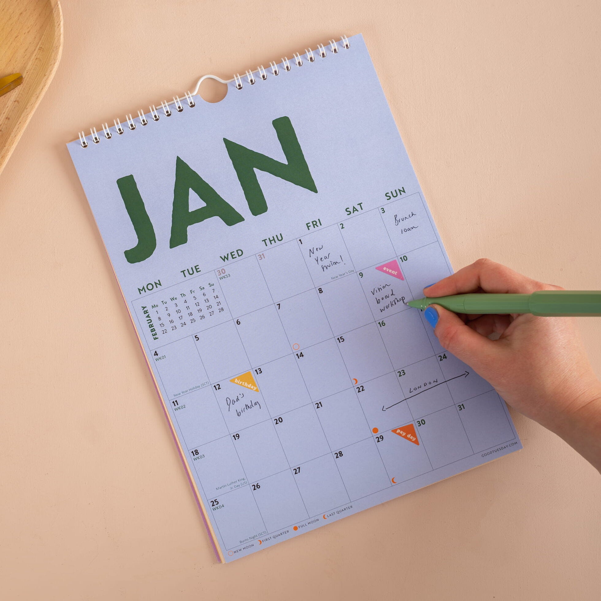 2027 Calendar - Colourburst A4