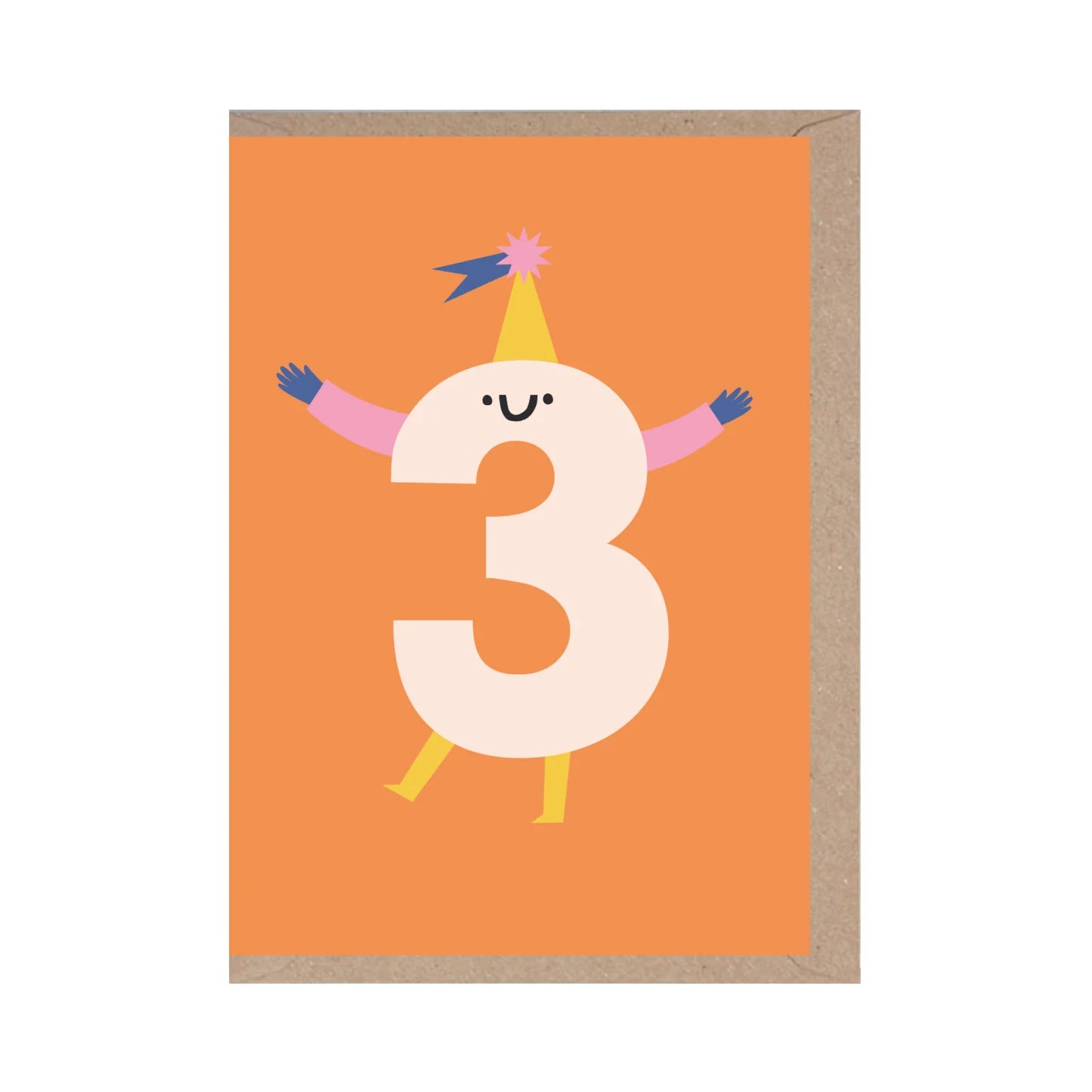 ‘3’ Die Cut Card - Simply Rye