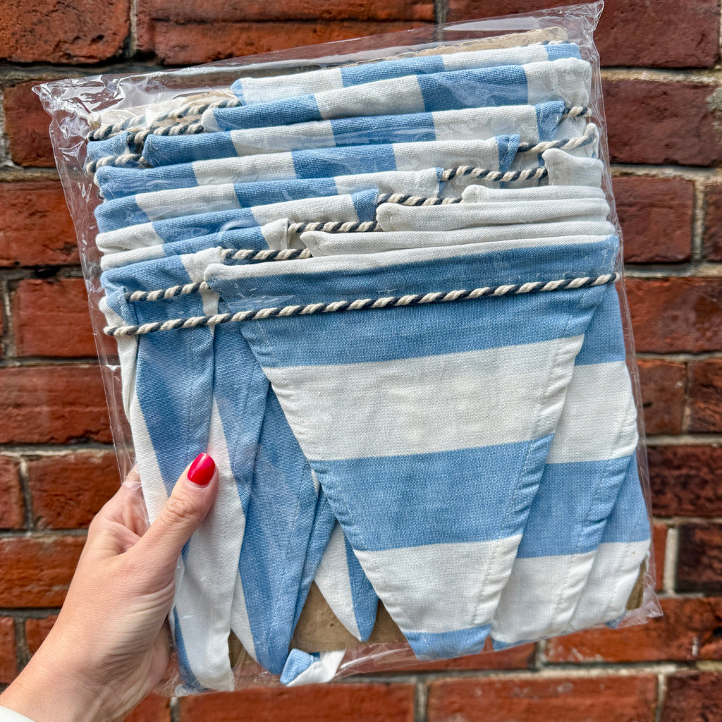 Light Blue and White Striped Bunting