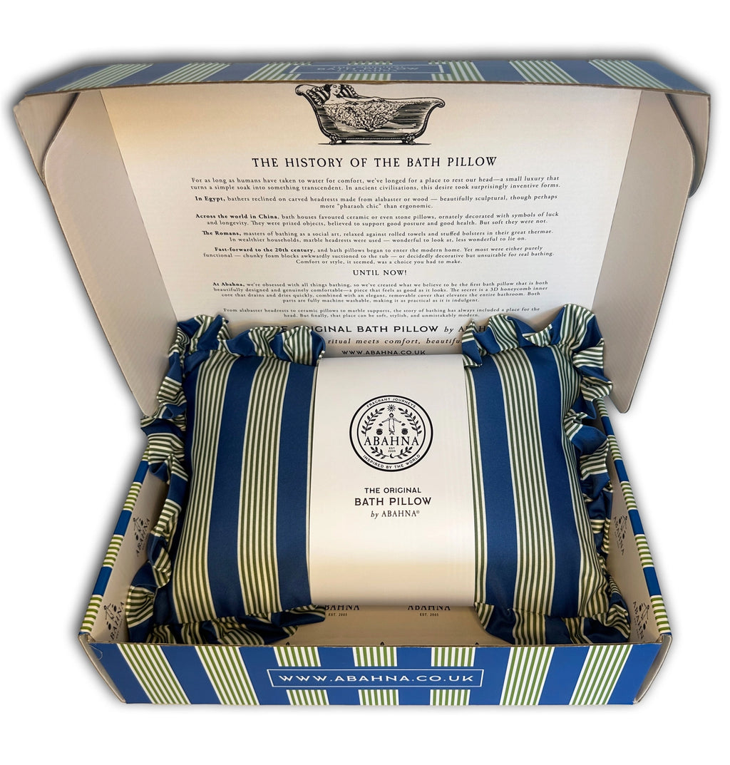 Blue & Green Striped Bath Pillow