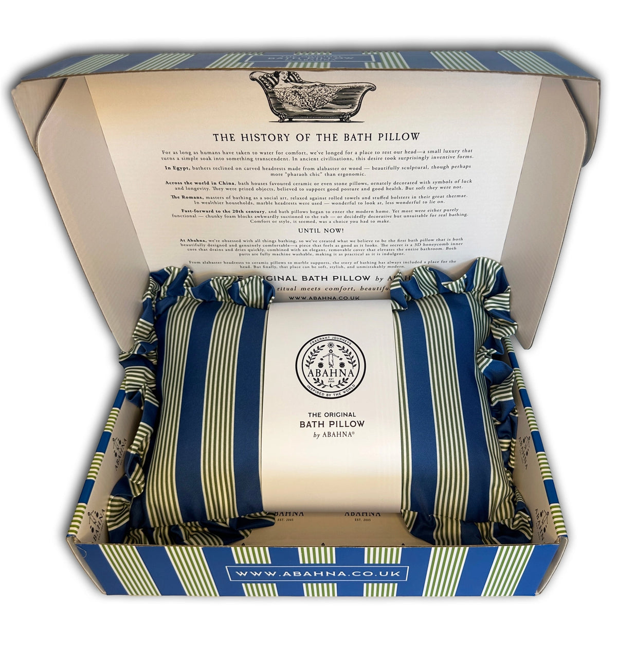 Blue & Green Striped Bath Pillow