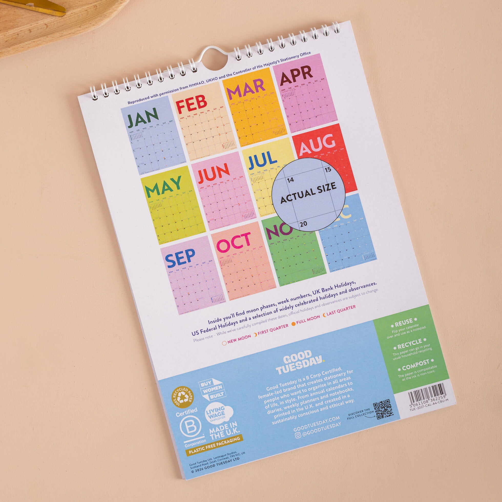 2027 Calendar - Colourburst A4