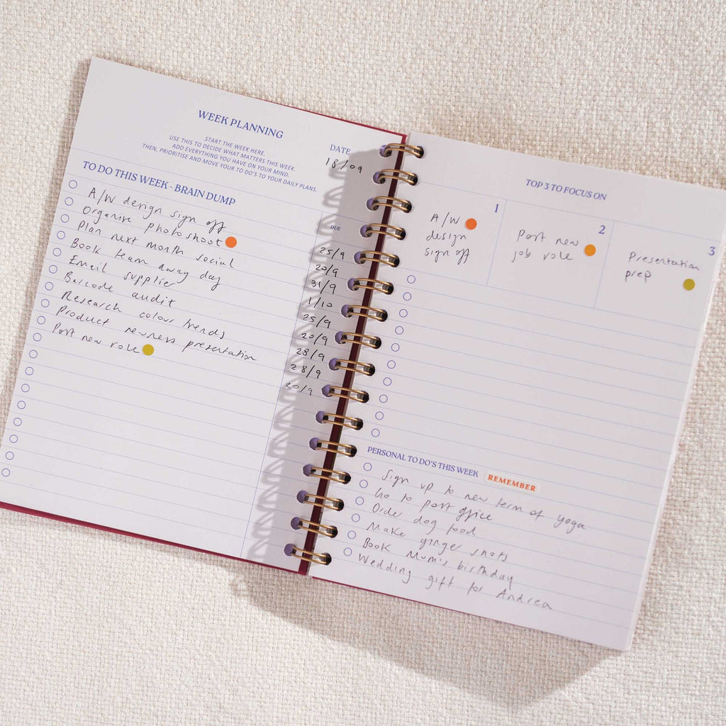 Productivity Planner - Burgundy