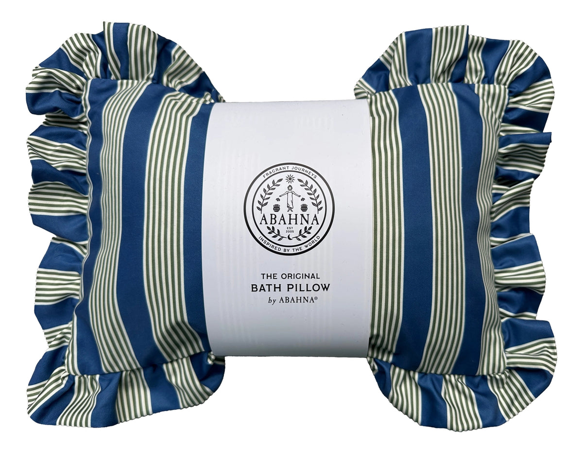 Blue & Green Striped Bath Pillow