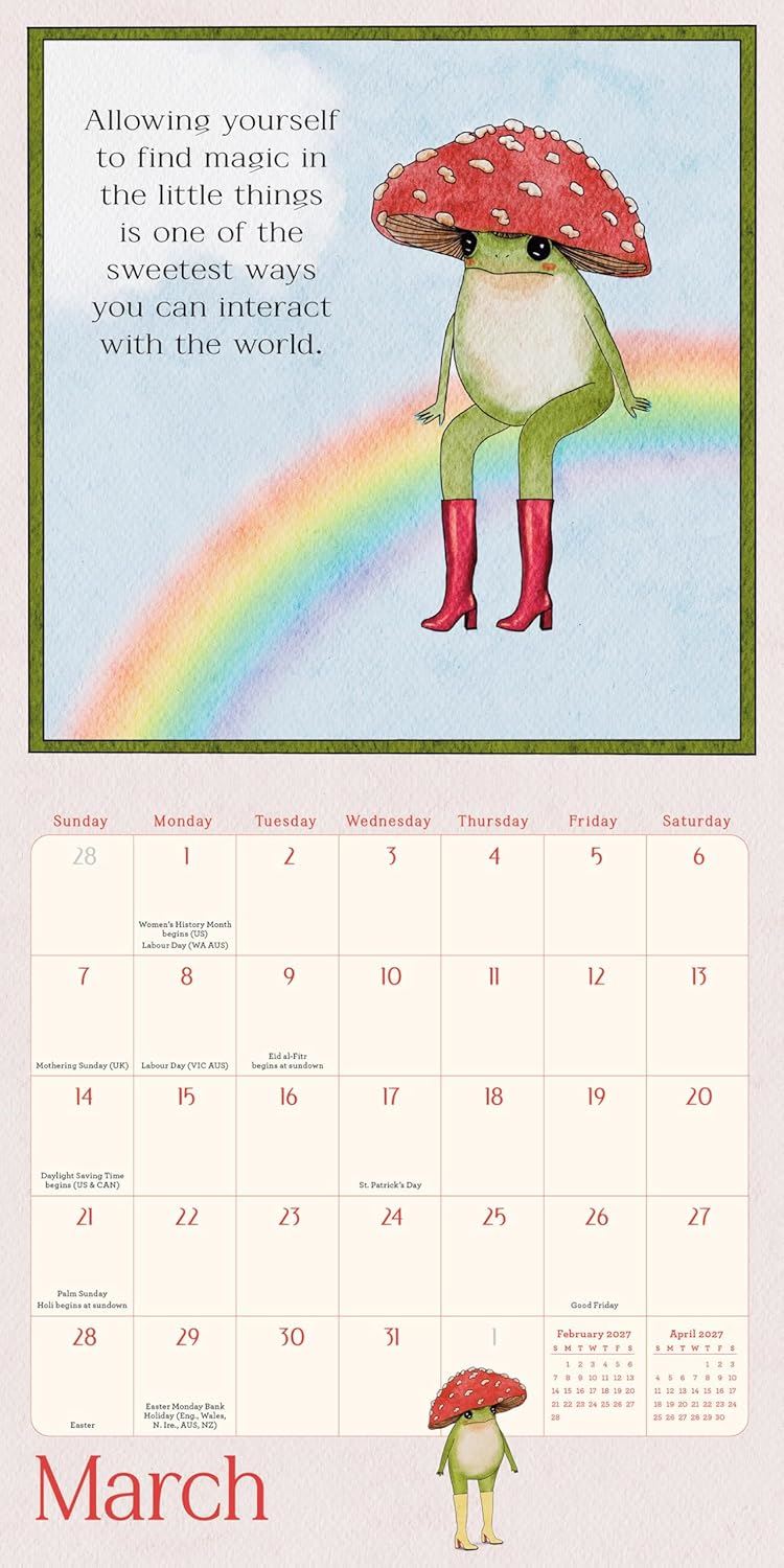 2027 Mini Calendar - Little Frog's Guide to Self Care