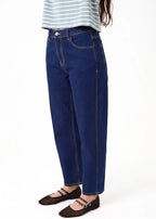 Denim Barrel Leg Jean - Mid Denim