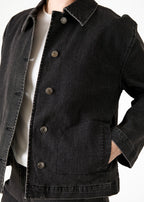 Denim Shacket - Washed Black