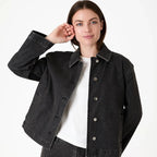 Denim Shacket - Washed Black