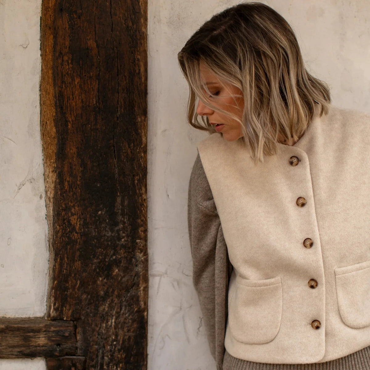 Chalk Demi Gilet - Cream