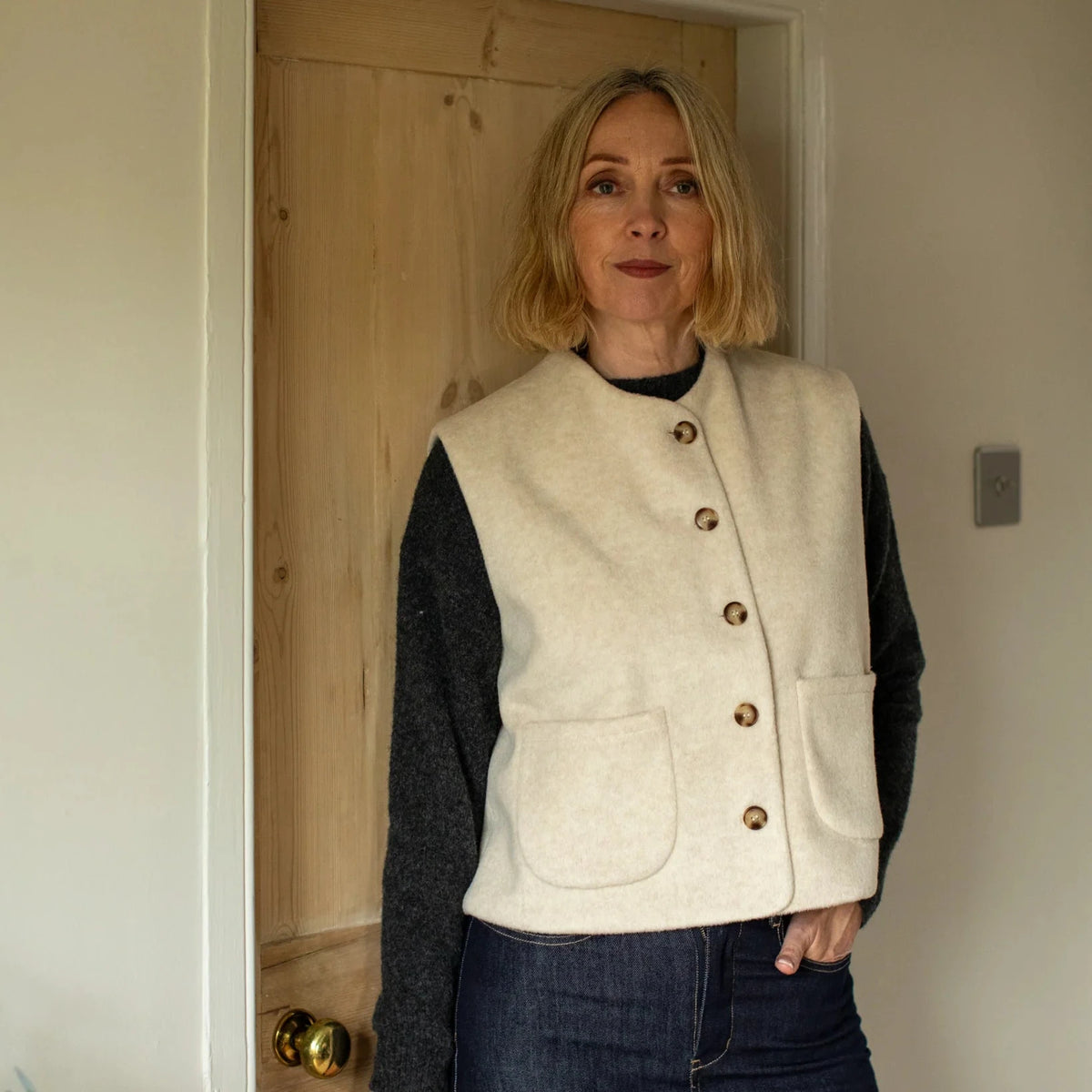 Chalk Demi Gilet - Cream