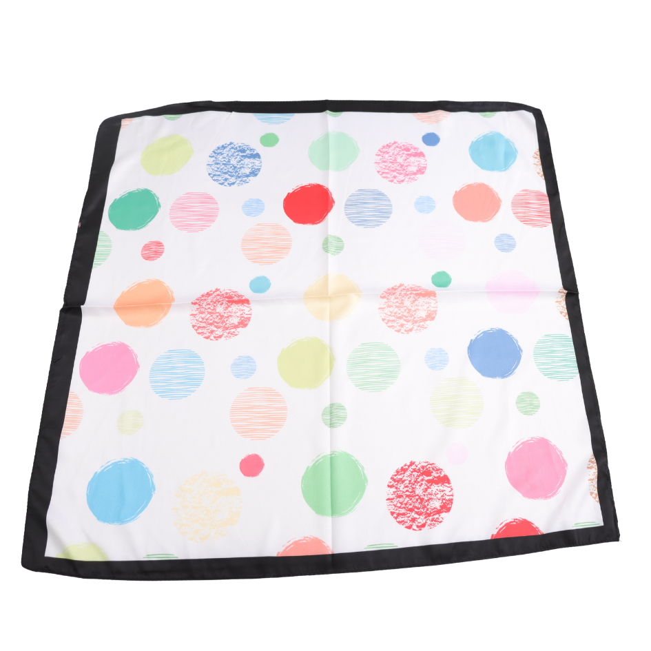 Satin Square Scarf - Coloured Dots