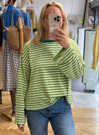 Anna Crewneck Stripe Top - Green