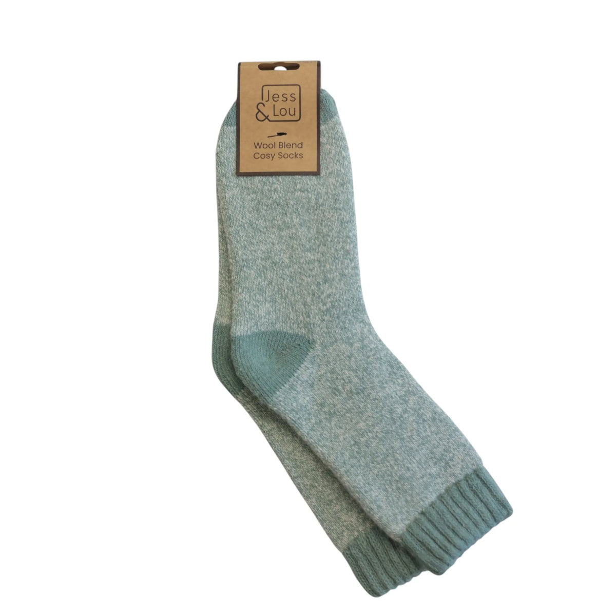 Jess & Lou Ribbed Socks - Sage Green Marl
