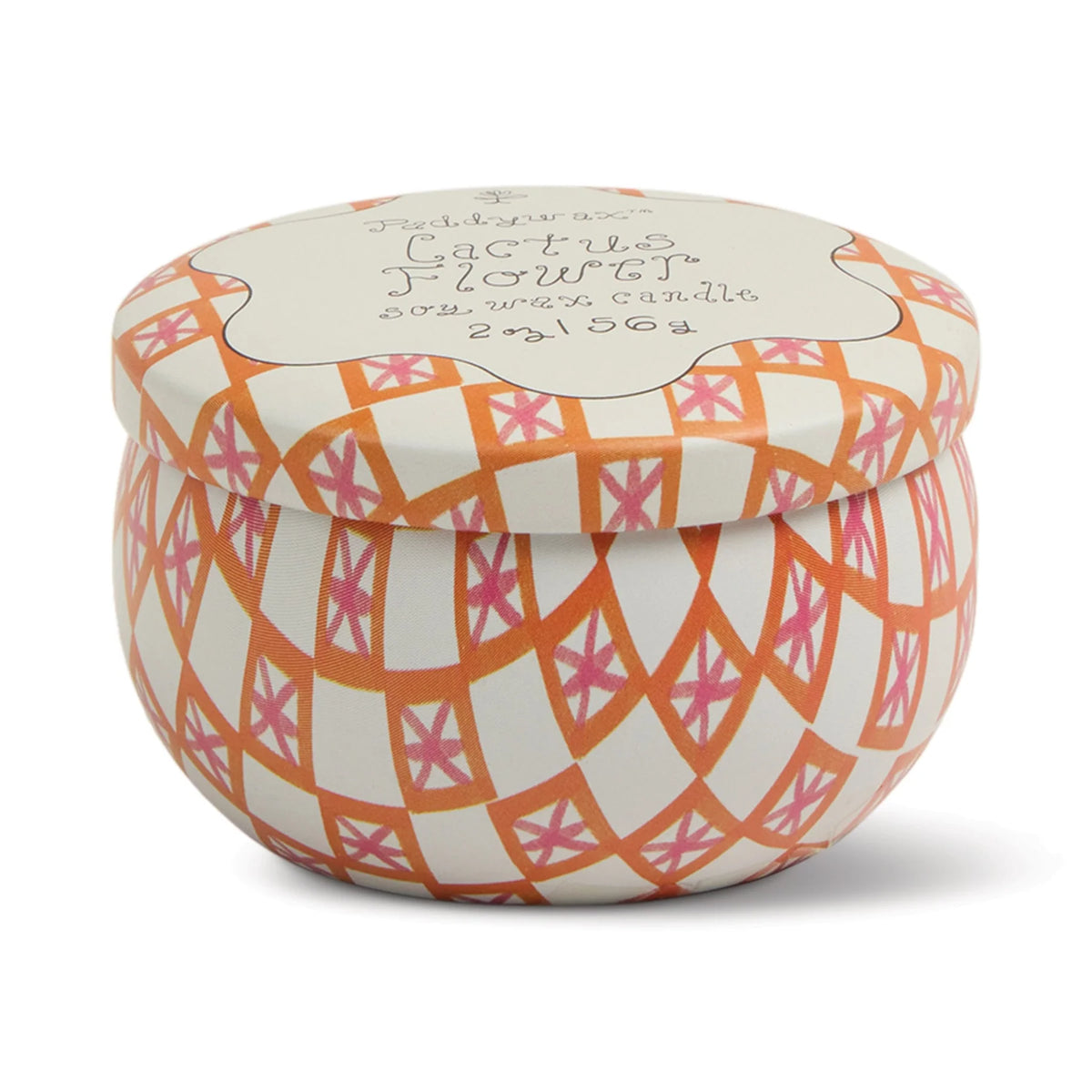 Tulip Printed Tin Candle - Cactus Flower