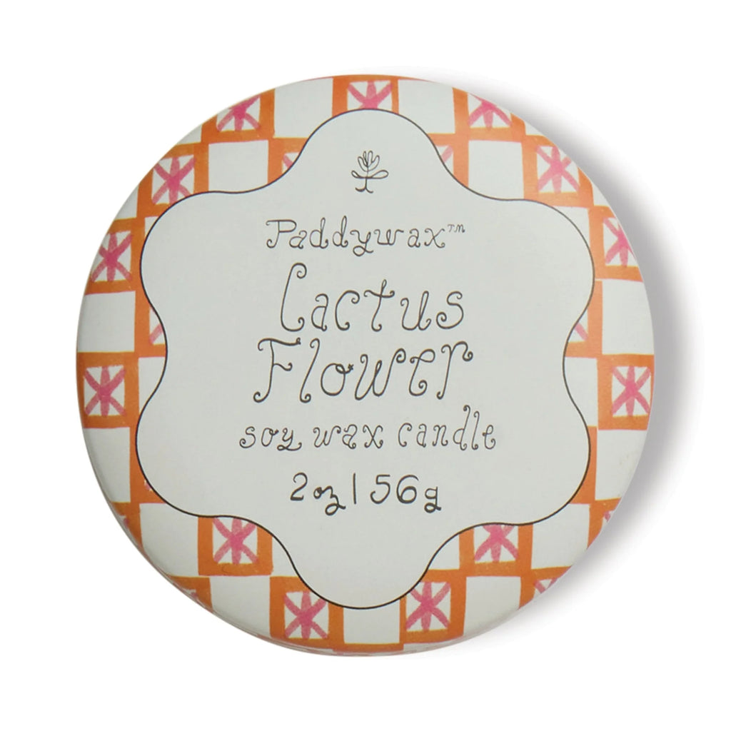 Tulip Printed Tin Candle - Cactus Flower