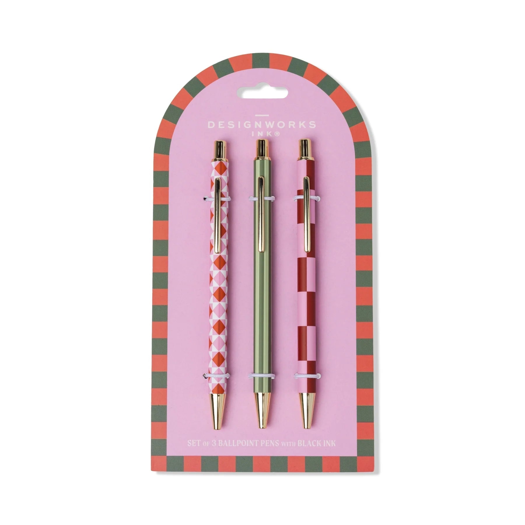 Adopo Set of 3 Pens - Diamond, Stripe, Check - Simply Rye