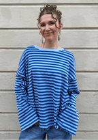 Anna Crewneck Stripe Top - Royal Blue/Light Blue - Simply Rye