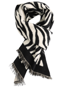 Zebra Print Scarf - Black