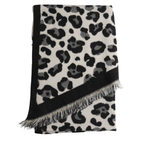 Leopard Print Scarf - Black