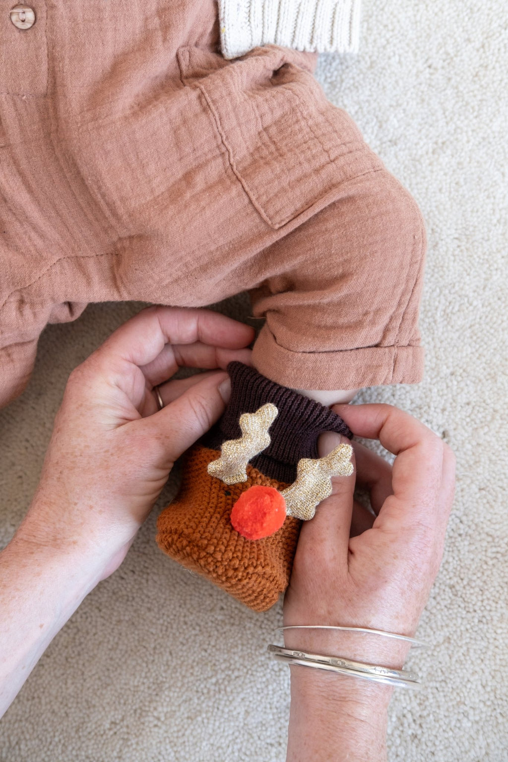 Baby Reindeer Slipper Socks - Simply Rye