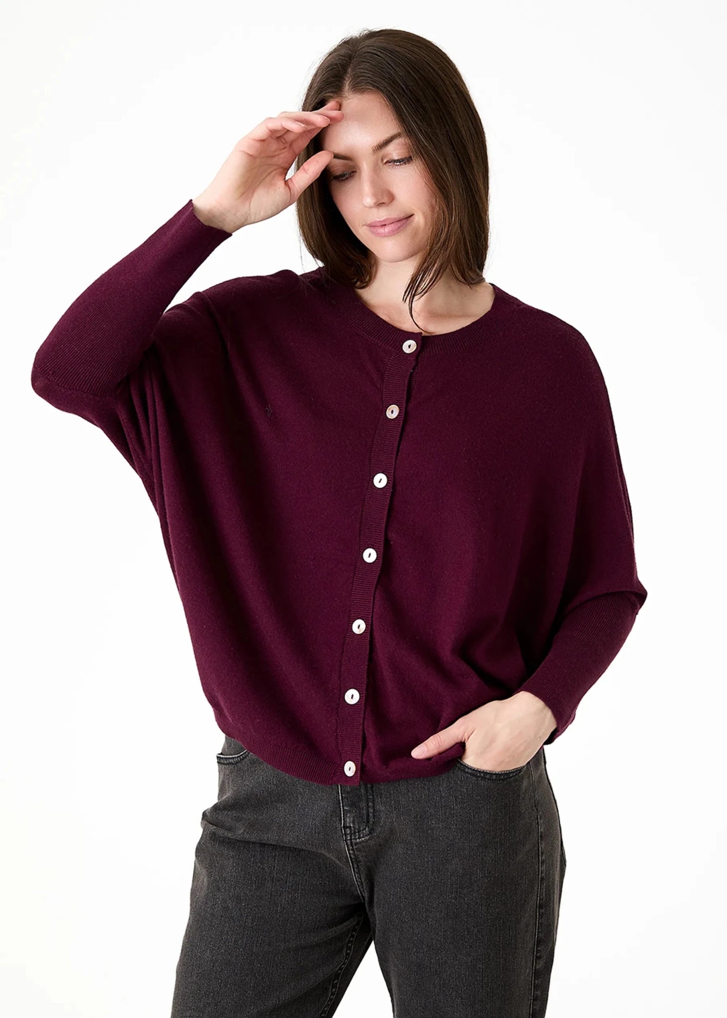 Batwing Cardigan - Merlot - Simply Rye