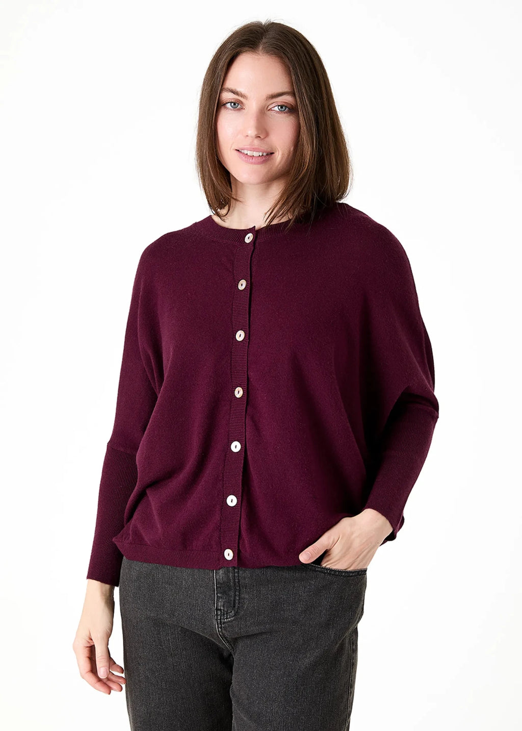 Batwing Cardigan - Merlot - Simply Rye