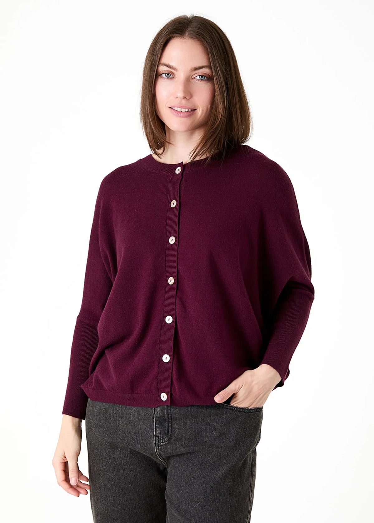 Batwing Cardigan - Merlot - Simply Rye