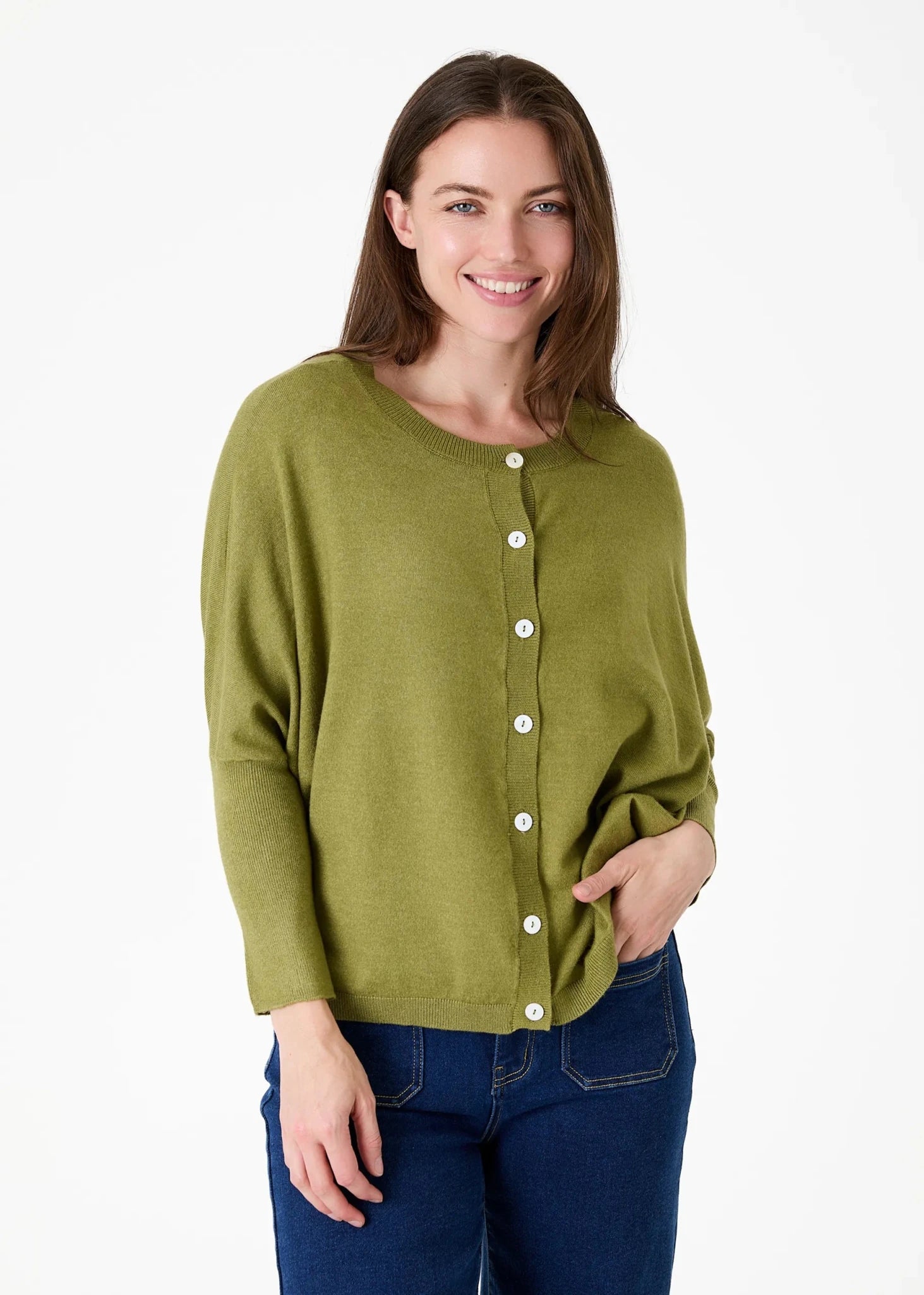 Batwing Cardigan - Moss Green - Simply Rye
