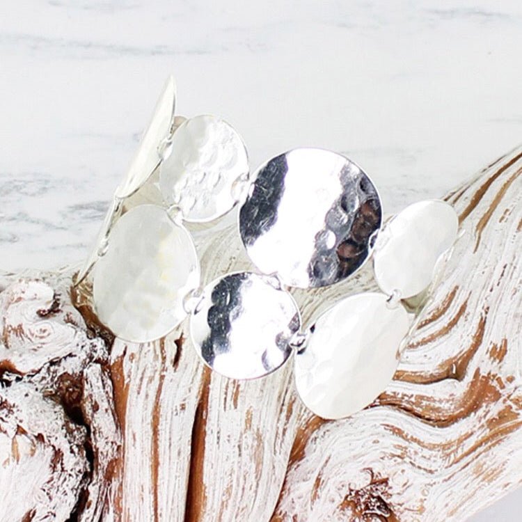 Beaten Disc Cuff Bracelet - Simply Rye