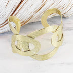Beaten Metal Ring Cuff Bracelet - Simply Rye