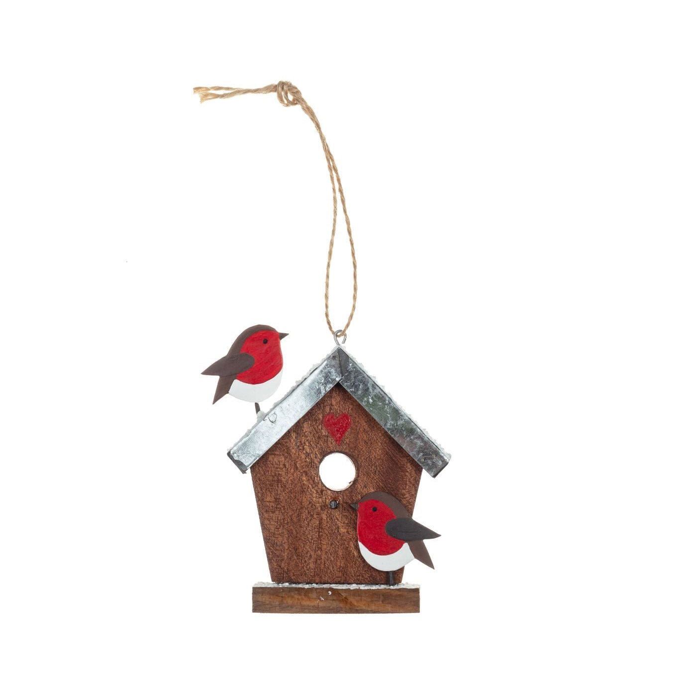 Birdhouse and Robins Decoration - Simply Rye