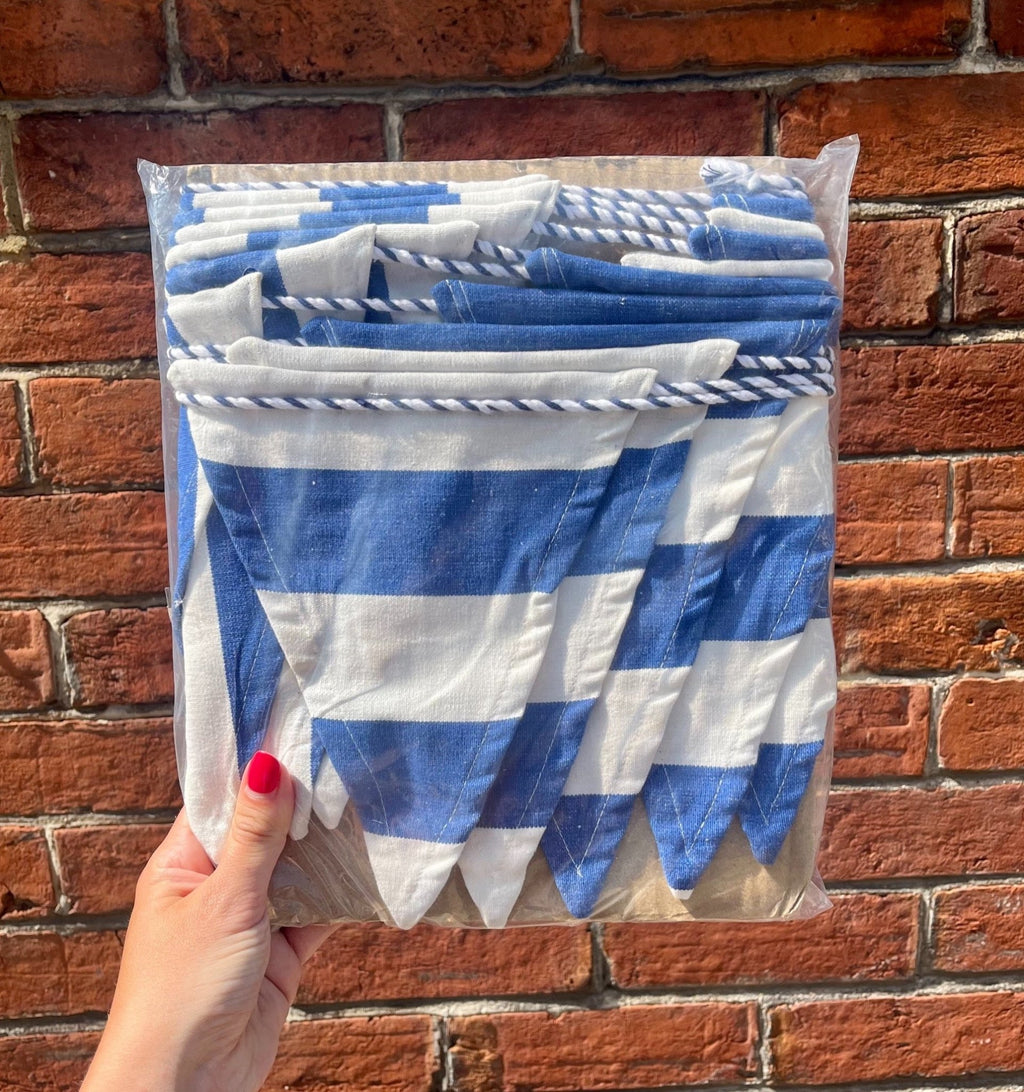 Blue and White Striped Bunting - Simply Rye