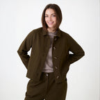 Boxy Cotton Twill Jacket - Khaki - Simply Rye