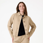 Boxy Cotton Twill Jacket - Stone - Simply Rye