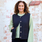 Boxy Diamond Quilted Gilet - Black - Simply Rye