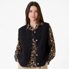 Boxy Diamond Quilted Gilet - Black - Simply Rye