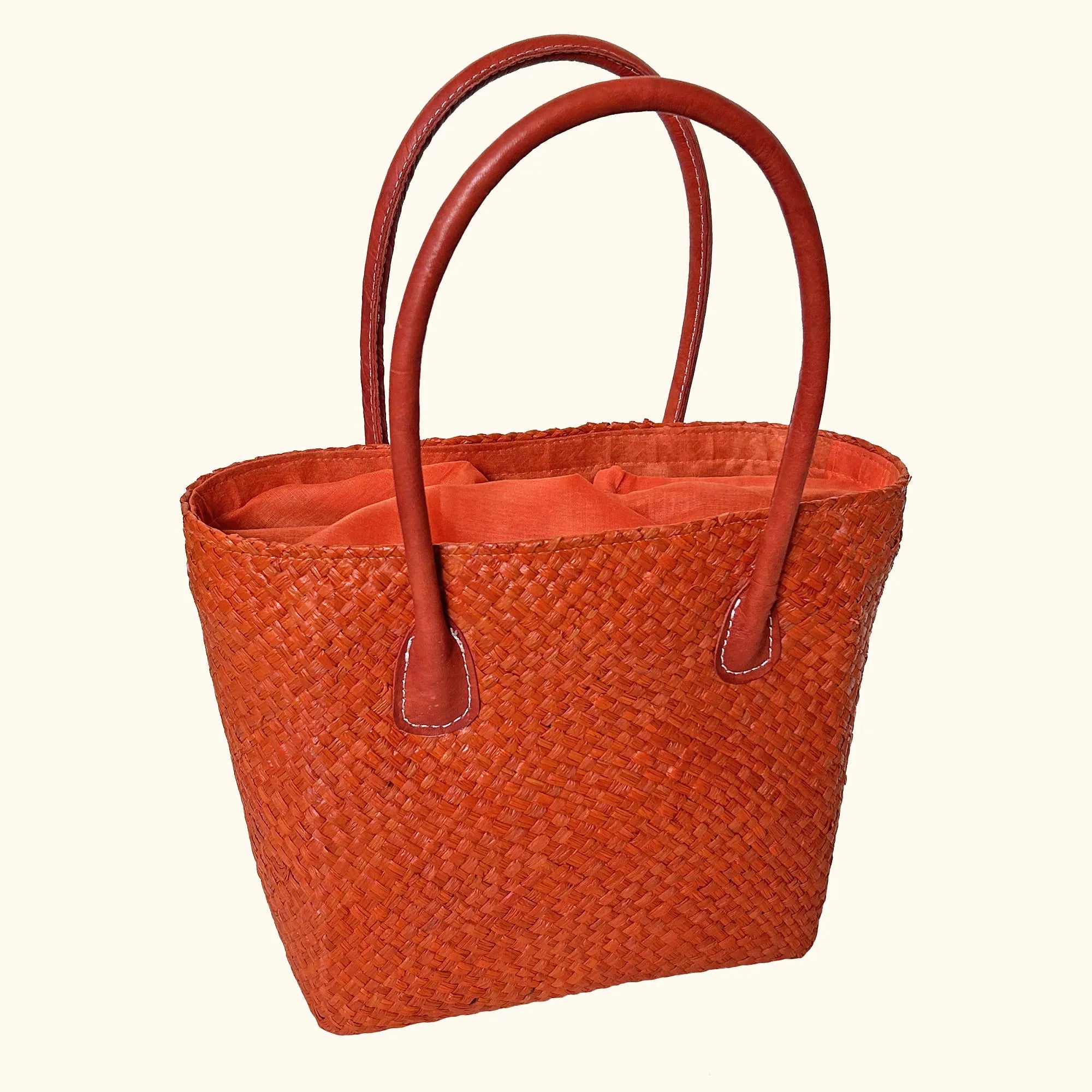 Camille Tote Bag - Coral Orange - Simply Rye