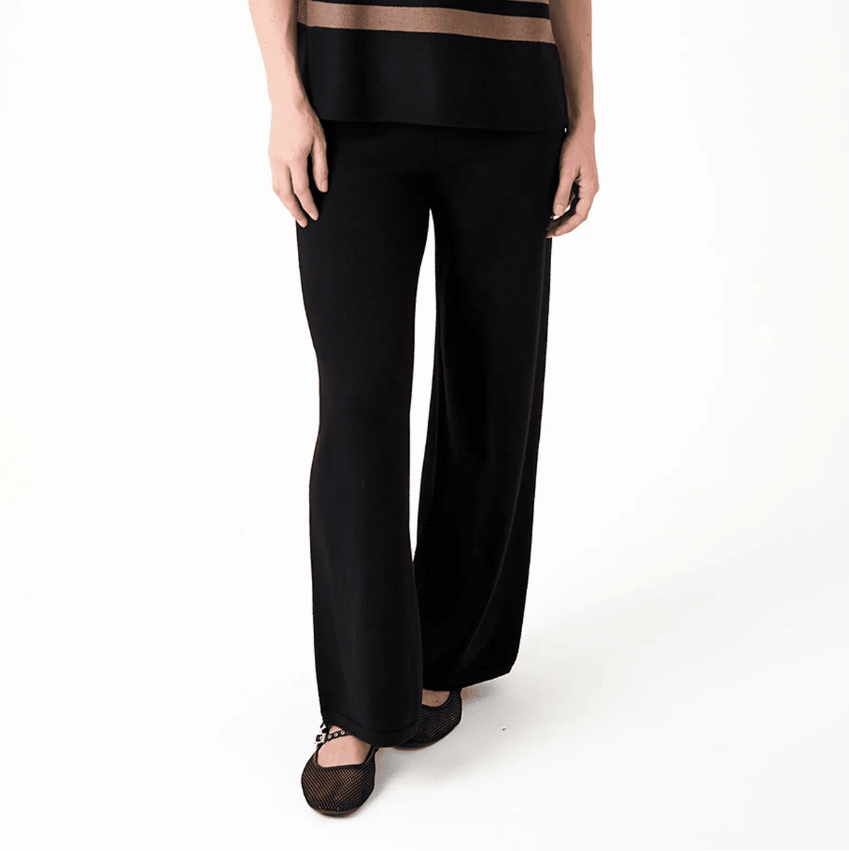 Cashmere Like Straight Leg Trouser - Black - Simply Rye