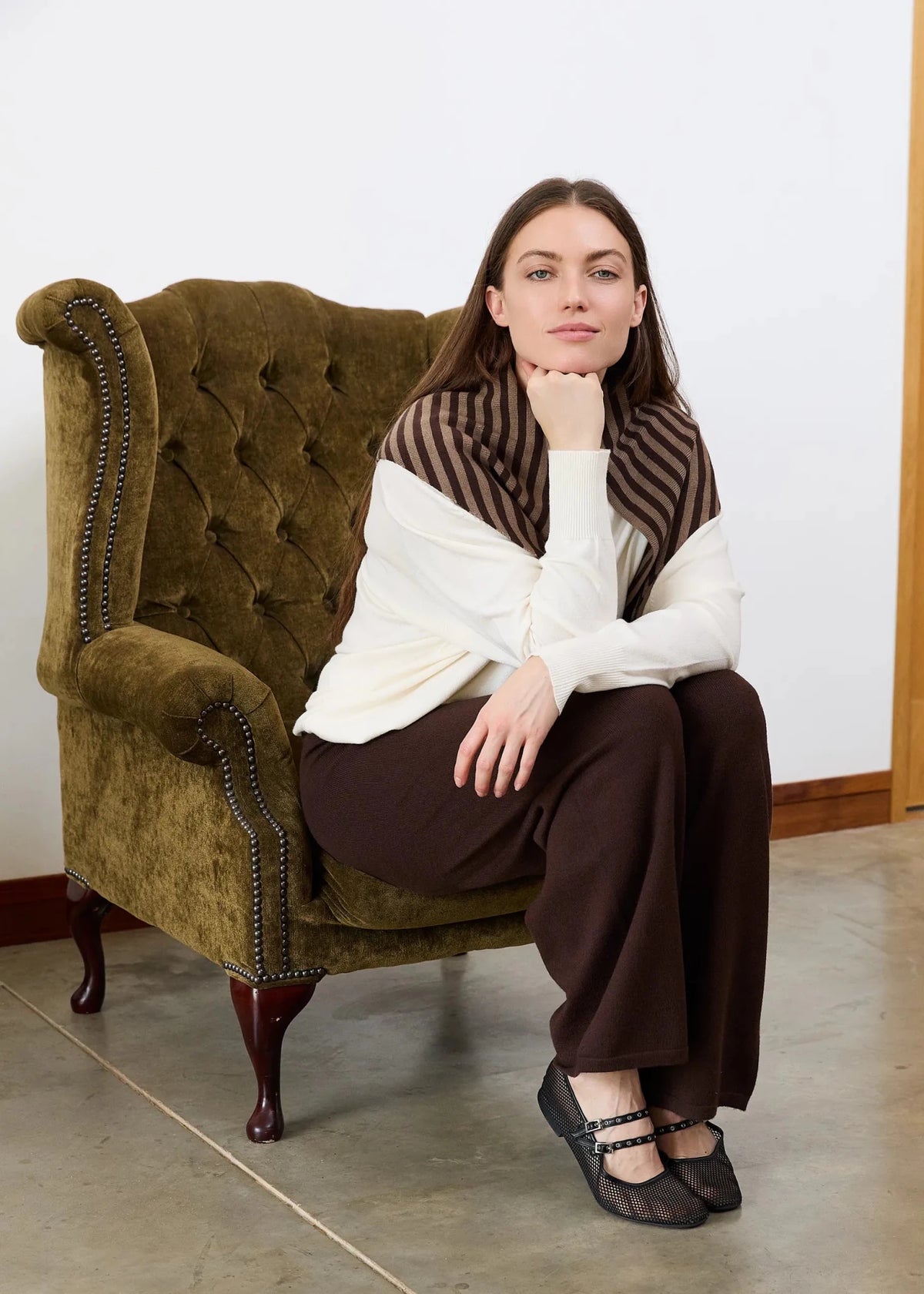 Cashmere Like Straight Leg Trouser - Chocolate - Simply Rye