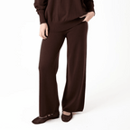 Cashmere Like Straight Leg Trouser - Chocolate - Simply Rye