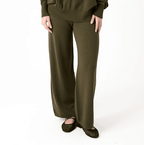 Cashmere Like Straight Leg Trouser - Forest Green - Simply Rye