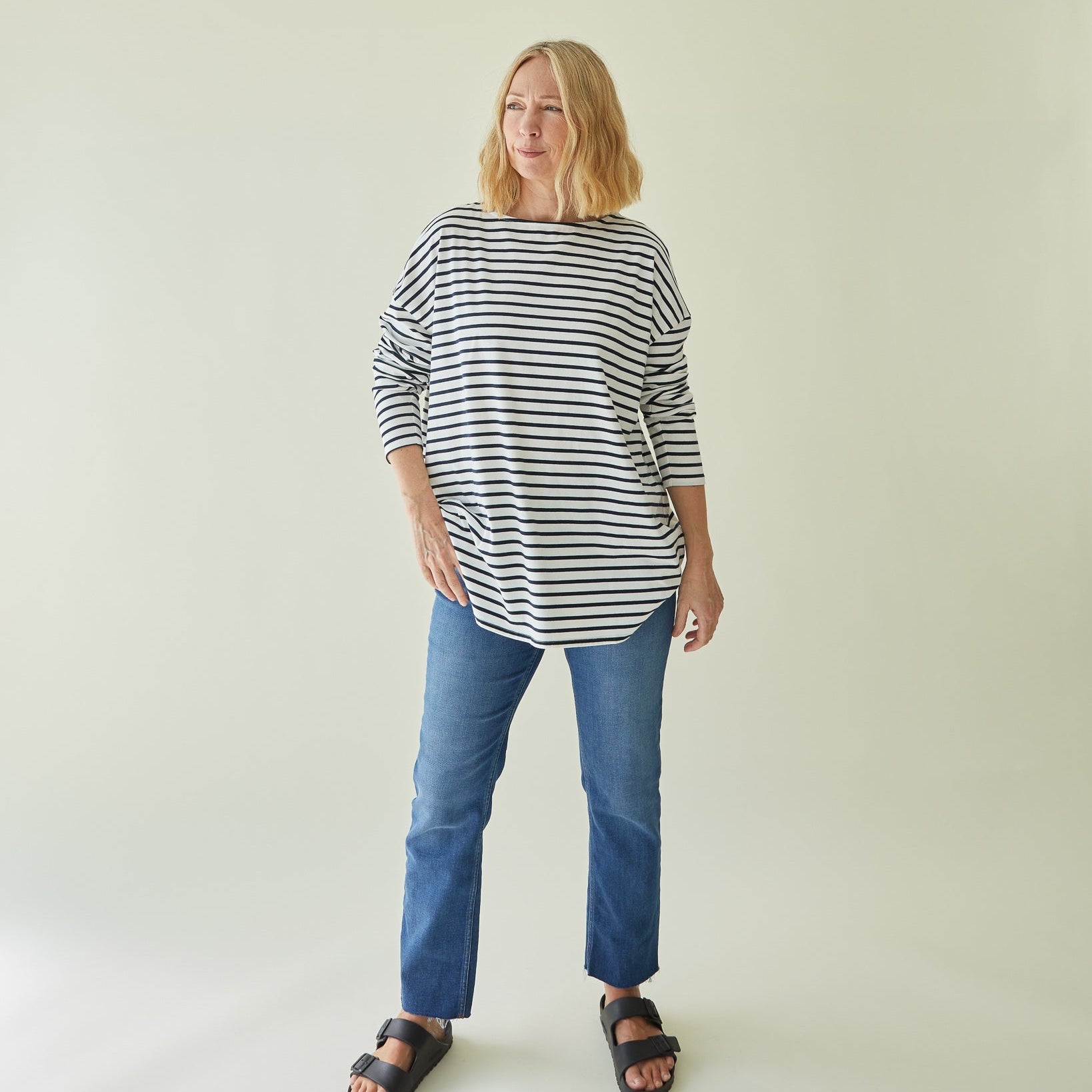 Chalk Bryony Stripe Top - Navy - Simply Rye