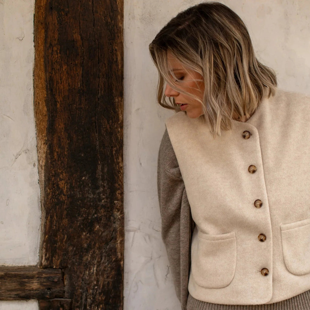 Chalk Demi Gilet - Cream - Simply Rye