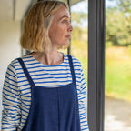 Chalk Fleur Stripe Top - Cobalt Blue - Simply Rye