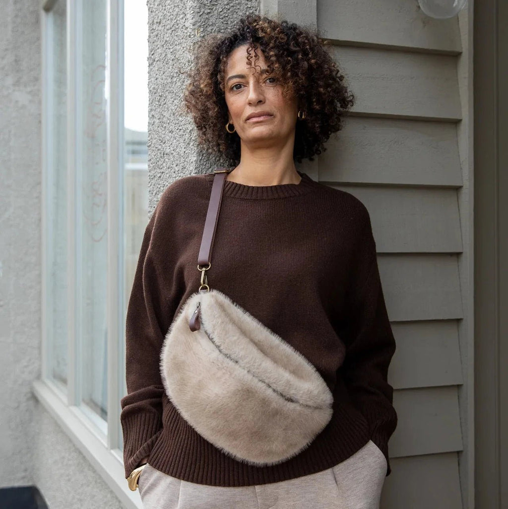Chalk Fulham Sling Bag - Faux Fur - Simply Rye